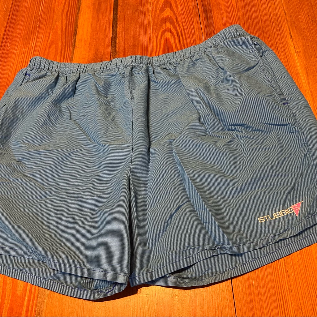 Stubbie Shorts Mens Extra Large Blue Swim Trunks